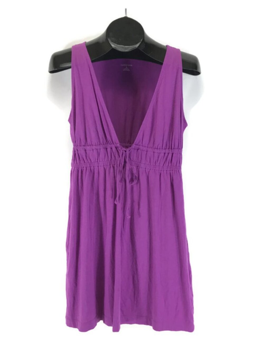 Lands' End Beach Cover-Up Dress Women's Size 6-8 Purple Cotton Knit Swim Summer